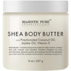 MAJESTIC PURE Shea Body Butter - Intense Hydrating with Fractionated Coconut Oil, Jojoba, and Vitamin E - Moisturize for Dry, and Oily Skin - For All Skin Types - Skin Care for Men and Women - 8 oz