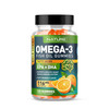 Built Nature Omega 3 Fish Oil Gummies With Epa & Dha From Wild Fish - Triple Strength Omega 3 Fish Oil Gummy, Supports Healthy Heart, Brain & Immune System, Burpless & Natural - 120 Gummies, 60 Day Supply