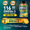Built Nature Omega 3 Fish Oil Gummies With Epa & Dha From Wild Fish - Triple Strength Omega 3 Fish Oil Gummy, Supports Healthy Heart, Brain & Immune System, Burpless & Natural - 120 Gummies, 60 Day Supply
