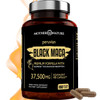 Mother Nature Organics Superfoods for Organic Living Organic Black Maca Root Extract Highest Potency 50:1, 37,500Mg, 6 Month Supply, Boost Stamina, Performance, Energy, Muscle Gain & Workout, Peruvian Maca Pills W/Bioperine & Non-Gmo