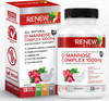 Renew Actives High Potency D-Mannose & Cranberry Complex 1000Mg – With Premium Hibiscus, Dandelion Herb Extracts – Antioxidant Support - No Artificial Flavours - Easy To Swallow Capsules