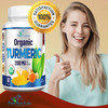 YUMMYVITE Organic Turmeric - 2100Mg Usda Organic Turmeric Curcumin With Black Pepper, Vegan - 60 Tablets