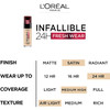 L'Oreal Paris Infallible 24Hr Fresh Wear Liquid Foundation - 340 Copper Pack Of 3 (3 X 30 Ml)