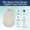 QUEEN OF THE THRONES Original Castor Oil Pack Kit - Heatless, Less-Mess, Reusable - Organic Cotton Flannel, Comfort Fit, Soft Straps & Naturopathic Doctor Designed (16.9 oz Castor Oil Included)