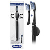 Oral-B Clic Manual Toothbrush, Matte Black, with 1 Bonus Replacement Brush Head and Magnetic Toothbrush Holder