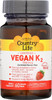 Country Life Vegan Vitamin K2 500 mcg, Dual Spectrum MK-4 and MK-7 Complex Supports Bone & Teeth Health 60 Chewable Tablets Strawberry Flavor