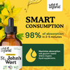 Wild & Organic St Johns Wort Tincture - St. Johns Wort Herb Supplement For Mood Support - Vegan Alcohol Free Drops - 4 Fl Oz