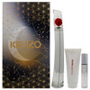 Kenzo Flower For Women - 3 Pc Gift Set 3.3Oz Edp Spray (Refillable) 0.3Oz Edp Spray (Refillable) 2.5Oz Body Milk