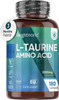 ‎Weightworld L Taurine 1000mg Capsules - 180 High Strength Taurine Capsules (3 Months Supply) - Vegan Amino Acid Taurine Supplement for Overall Health - Pre-Workout Supplement for Men & Women
