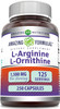 Amazing Nutrition Formulas L-Arginine/L-Ornithine 1500 Mg Per Serving Capsules | Non-GMO | Gluten | Amino Acid Supplement (250 Count)