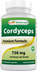 Best Naturals Cordyceps Sinensis Mycelium Mushroom Powder 750 mg 120 Veggie Capsules