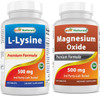 Best Naturals L-Lysine 500 mg & Magnesium Oxide 500 mg