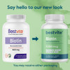 Bestvite Biotin 5000mcg (240 Vegetarian Capsules) (120 x 2) - No Stearates - No Flow Agents - Vegan - Non GMO - Gluten - Hair Skin Nails