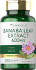 Carlyle Banaba Leaf Extract Capsules 600mg | 200 Count | Non-GMO Gluten