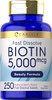 Carlyle Biotin 5000mcg | 250 Fast Dissolve Tablets | Vegetarian Non-GMO Gluten Supplement