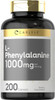 Carlyle L Phenylalanine 1000mg | 200 Capsules | Non-GMO and Gluten Formula | Form L-Phenylalanine Supplement