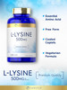 Carlyle L-Lysine 500 mg | 250 Caplet Capsules | Amino Acid Supplement | Vegetarian Non-GMO & Gluten