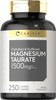 Carlyle Magnesium Taurate 1500mg | 250 Caplets | Chelated and Buffered | Vegetarian Non-GMO Gluten Supplement