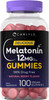 Carlyle Melatonin Gummies 12mg | 100 Count | Berry Flavor | Vegan Supplement | Non-GMO Gluten