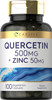 Carlyle Quercetin 500mg Capsules | with 50mg Zinc | 100 Count | Non-GMO and Gluten Supplement