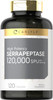 Carlyle Serrapeptase 120000 SPU | 120 Capsules | Supports Sinus Health | Gluten Enzyme Supplement