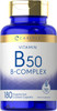 Carlyle Vitamin B50 Complex | 180 Caplets | Vegetarian Non-GMO Gluten