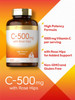 Carlyle Vitamin C with Rose HIPS 500mg | 200 Caplets | High Potency Formula | Vegetarian Non-GMO and Gluten Supplement
