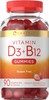 Carlyle Vitamin D3 + B12 Complex Gummies | 90 Count | Vegetarian Non-GMO and Gluten Formula | Strawberry Flavor Supplement