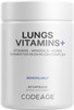 Codeage Lungs Vitamins A C D E B6 Milk Thistle Lung Supplement Zinc & Magnesium Cordyceps Reishi Chaga Poria Tylophora Ginger Peppermint Leaf Organic Herb Cleanse - Non-GMO - 90 Capsules