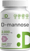 Deal Supplement D Mannose 500mg Capsules (2000mg Per Serving) 240 Veggie Pills – Fast Acting Water-Soluble Form – Extra Strength Urinary Tract (UTI) Health Support – Non-GMO Vegan Friendly