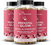 Eu Natural Glow Prenatal Vitamins for Women 3-Pack Bundle – 20-in-1 for Healthy Pregnancy and Fetal Development – Folic Acid & Vegan DHA For Baby's Growth & A Comfortable Pregnancy – 180 Capsules