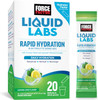 Force Factor Liquid Labs Electrolytes Powder Packets—Lemon Lime—Hydration Packets to Make Electrolyte Water with 5 Essential Electrolytes Vitamins Minerals and Antioxidants 20 Stick Packs