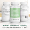 Hey Nutrition Vitamin D3 & K2 MK-7-100ug Each with MCT Oil - Suitable for Vegetarians - Support Healthy Bones Teeth Muscles Immune Function and Fatigue - Non-GMO 60 Vegetarian Capsules