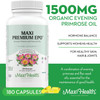 Maxi Health Evening Primrose and Flax Seeds Oil Softgels - Vegan Omega 3 6 9 Supplements for Healthy Skin Hair and Joints - Kosher Organic Evening Primrose Oil Softgels 180 Count