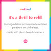 Method Gel Hand Soap Refill Sweet Water Recyclable Bottle Biodegradable Formula 34 oz (Pack of 4)