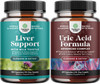 Natures Craft Bundle of Liver Cleanse and Detox & Repair Formula - Herbal Liver Support Supplement and Vegan Uric Acid Cleanse and Detox - Daily Kidney Cleanse and Uric Acid Support for Adults