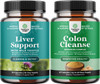 Natures Craft Bundle of Liver Cleanse Detox & Repair Complex and Colon Cleanser & Detox - Herbal Liver Support Supplement with Silymarin Milk - Lactobacillus Acidophilus Probiotic Supplement Body Cleanse