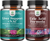 Natures Craft Bundle of Liver Support Supplement with NAC for Liver Cleanse and Vegan Uric Acid Cleanse and Detox for Men and Women's Joints Kidneys and More