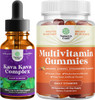 Natures Craft Bundle of Potent Liquid Kava Kava Drops - Calming High Concentration Kava Extract and Potent Daily Multivitamin Gummies for Adults - Adult Vitamin Gummy for Energy and Immunity