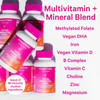 Pink Stork Total Prenatal Vitamins with DHA Folate Iron Choline and Vitamin B12 - Prenatals for Women to Support Fetal Development Pregnancy Must Haves - Mint Essence 60 Capsules 1 Month Supply