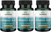 Swanson Amino Acid Glutamic Acid 500 Milligrams 60 Veg Capsules (Pack of 3)