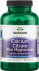 Swanson Calcium Citrate Plus Magnesium - Mineral Supplement Promoting Strong Bones Energy Production & Muscle Relaxation - May Support Cardiovascular Health - (150 Capsules)