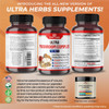 Ultra Herbs Ultra Mushroom Supplement Complex 17200MG w Lion's Mane 4000mg Cordyceps 2000mg Maitake 2000mg - 8 in 1 Mushroom Brain Supplements for Enhanced Clarity and Focus | 150 Capsules