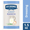 Hellmann'S Light Ranch Salad Dressing Portion Control Sachets Gluten No Artificial Flavors added MSG or High Fructose Corn Syrup 1.5 oz Pack of 102