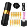 Atomus Cordless Tattoo Pen Machine Kit, 1600Mah Rechargeable Pen Style Tattoo Cartridge Machine With Digital Oled Display 10Pcs Tattoo Cartridge Needles 10Pcs Large Pen Bag