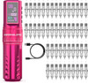 50Pcs Tattoo Needles With 7Adjustable Strokes Wireless Tattoo Gun Wireless Tattoo Machine 1,800 Mah Capacity Wireless Power Supply, Coreless Motor, Digital Led Display Tattoo Pen