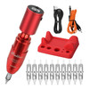 Atomus Tattoo Pen Machine Kit With Cordless Tattoo Power Supply Silicone Tattoo Machine Holder 3Rl Cartridge Needles 1300Mah Rca Connector Lcd Digital Rechargeable Power Supply Set