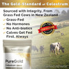 Puregold Colostrum Supplement For Gut Health, Grass Fed Colostrum Powder, Skin & Hair, Recovery, Immune Support, Energy, Zealand Sourced - Unflavored, 30 Serving Packets