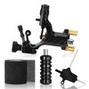 Atomus Rotary Tattoo Machine Gun Kit Professional Liner Shader Tattoo Motor Machine With Grip Tube Wrench Elastic Bandage Beginners Tattoo Kit Tattoo Supplies (Black)
