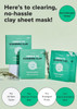 I Dew Care Clay Sheet Mask - Here'S To Clearing Clay, 4 Ea + Face Wash Headband - Pink Tiara, 1 Count Bundle